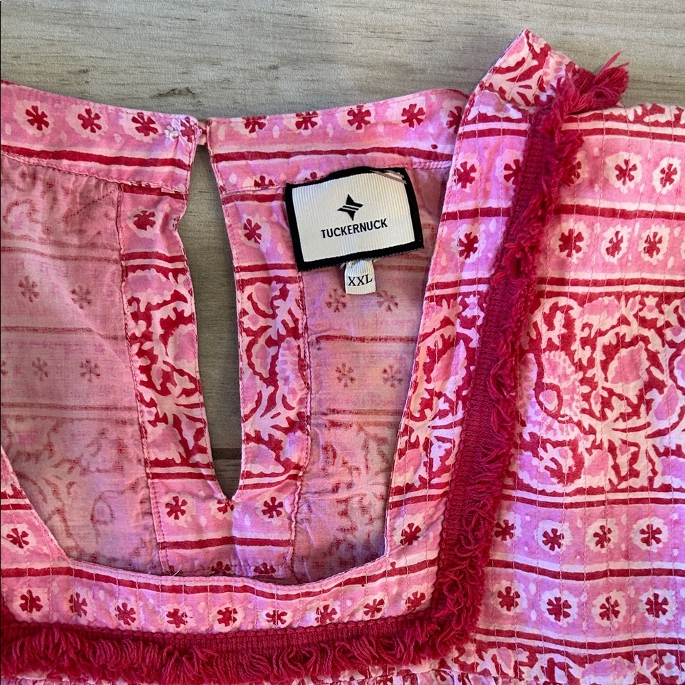 Tuckernuck Pink Patterned Swim Coverup - image 2